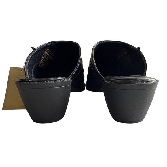 Roper Beth Mules Women's 7.5 Snip Toe Inlay Accents Black Slip On Heels - Picture 5 of 10